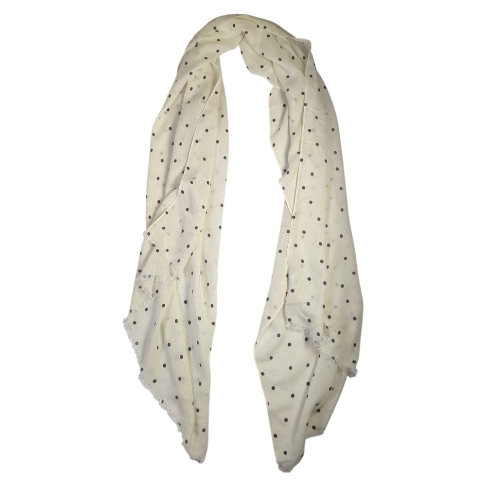 J CREW Lightweight Polka Dot Scarf /  Wrap Wool Pashmina Style